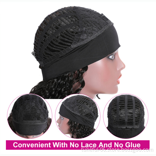razilian Raw Human Virgin Remy Hair Headband Wig Vendor Wholesale Machine Made None Lace Glueless Wig Customized Styles